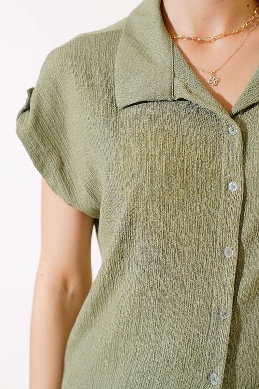 Camicia fasciata con maniche Fakir Verde