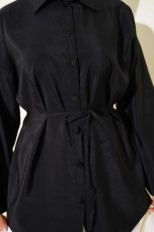 Chemise À Col Boutons Noire Fakir