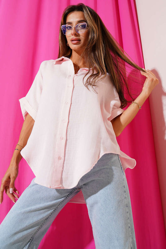 Poor Man's Sleeve Muslin Shirt Pink