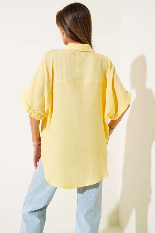 Fakir Kol Müslin Gömlek Sarı