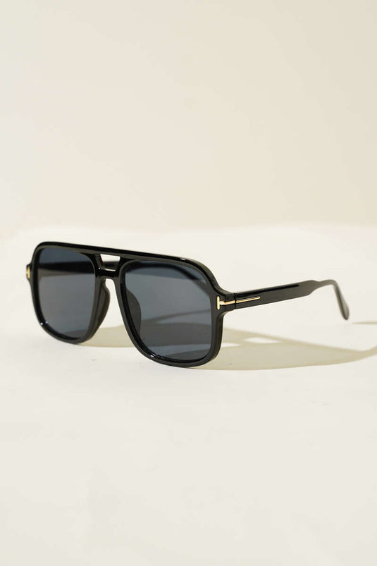 Fanshen Kare Çift Köprülü Gözlük Siyah