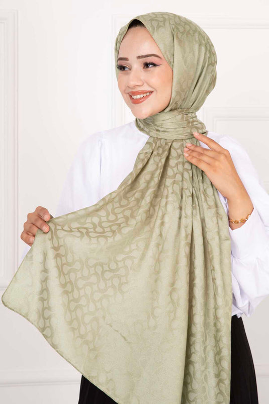 Fendi Patterned Hijab Scarf Aqua Green