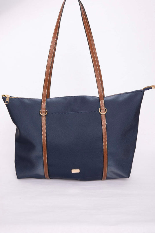 Sac à main et épaule avec détail de fermeture éclair bleu marine