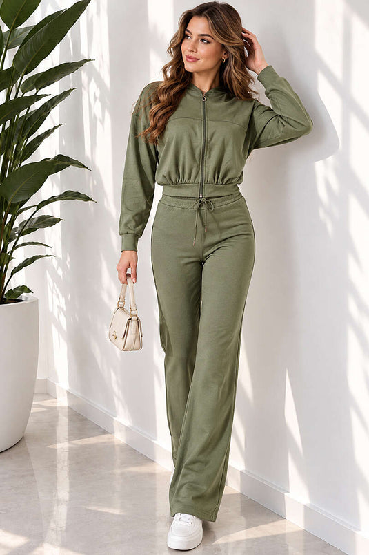 Ensemble Deux Pièces Avec Fermeture Khaki