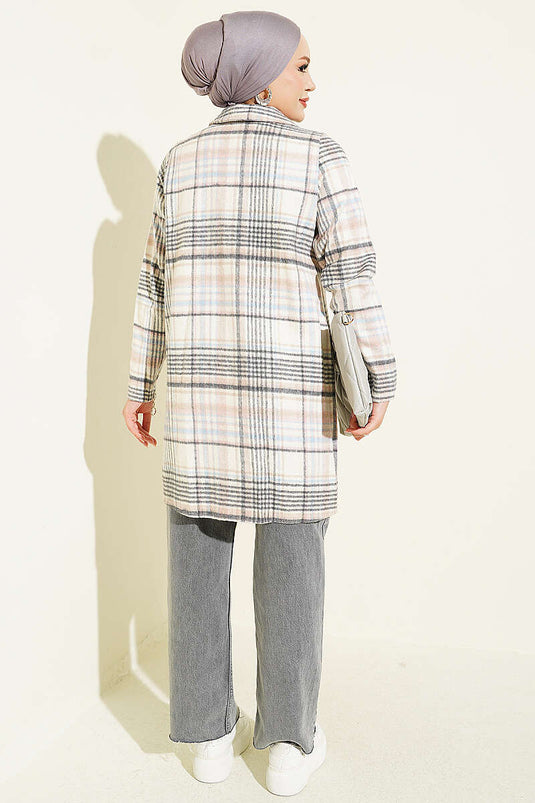 Cardigan En Flanelle Avec Fermeture Éclair En Rose Poudré