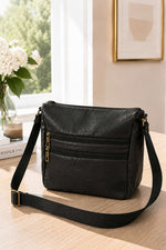 Sac Bandoulière Zippé 5 Compartiments Noir