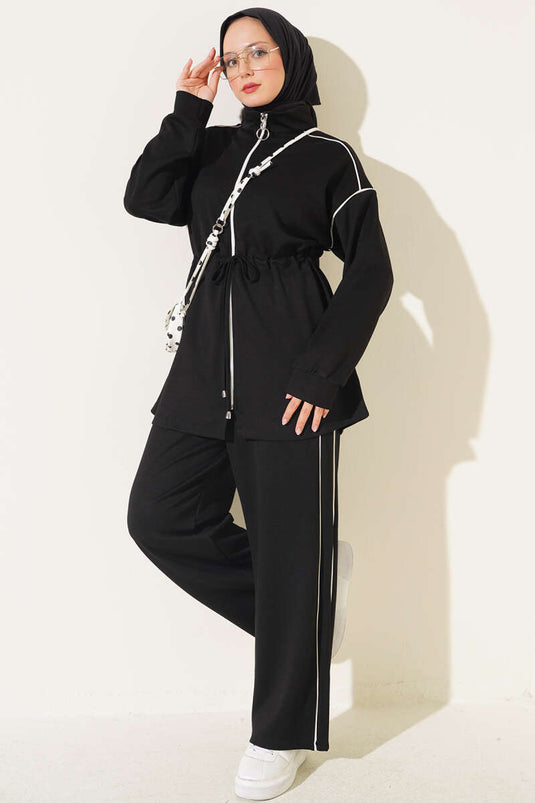 Completo Tunica Con Cintura Con Zip E Decorazioni