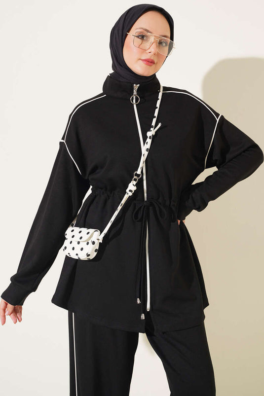 Completo Tunica Con Cintura Con Zip E Decorazioni