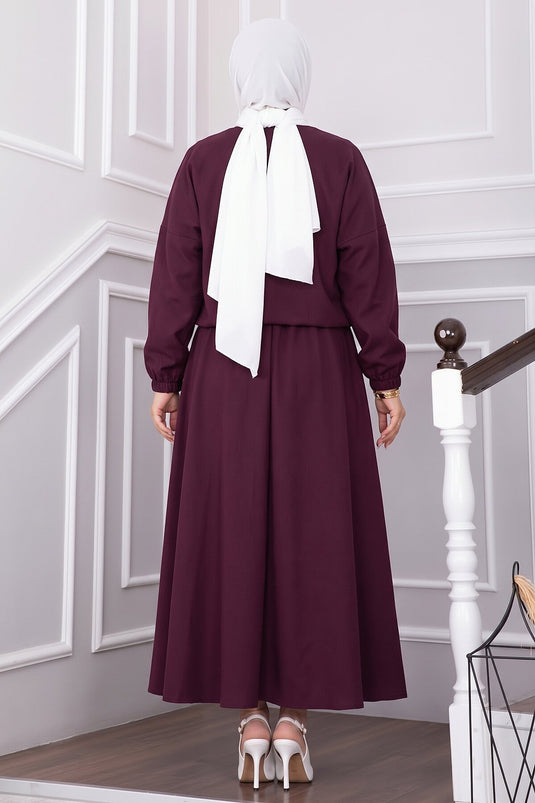 Completo Giacca Con Zip E Gonna In Malva
