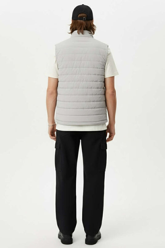 Men's Vest with Double Zipper Pockets, Beige