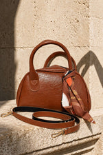 Sac À Main Avec Foulard À Fermeture Éclair Couleur Tan