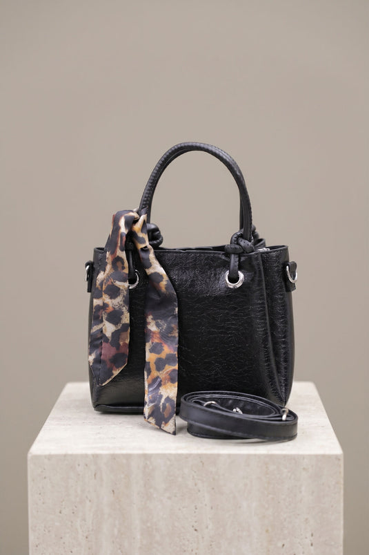 Zippered Scarf Detail Hand and Shoulder Bag -130