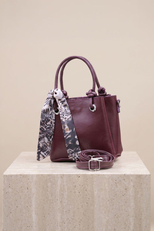 Zippered Scarf Detail Hand and Shoulder Bag -142