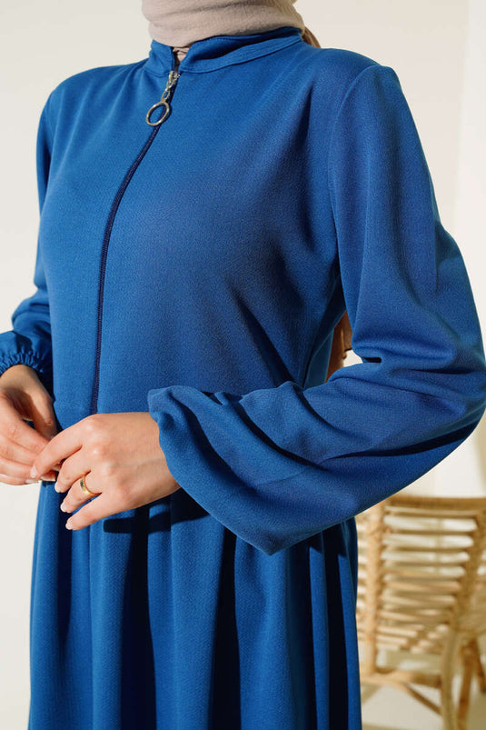 Abaya Col Zippé Indigo