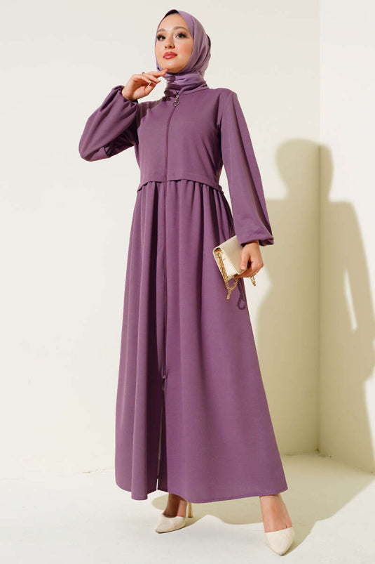 Abaya Col Zippé Lilas