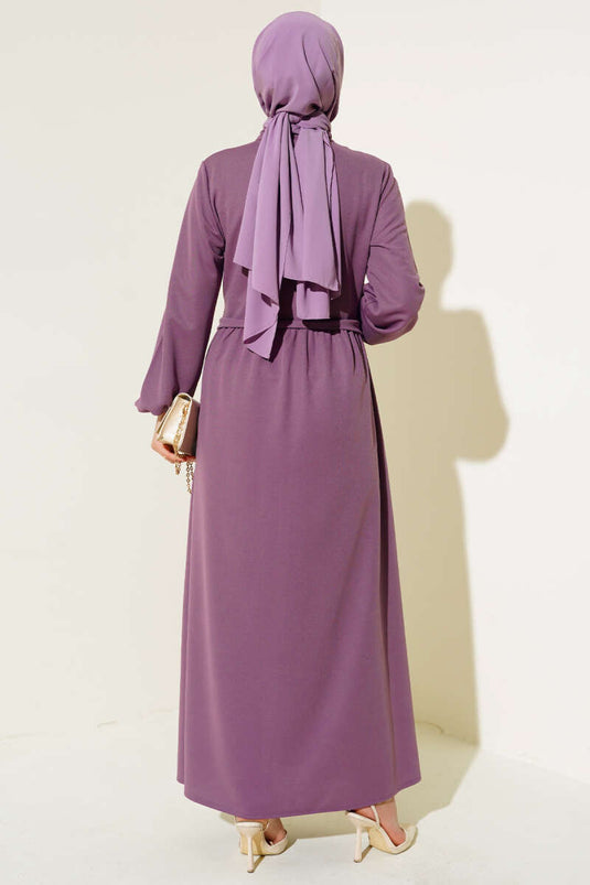 Abaya Col Zippé Lilas