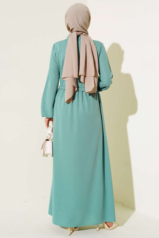 Abaya Col Zippé Menthe