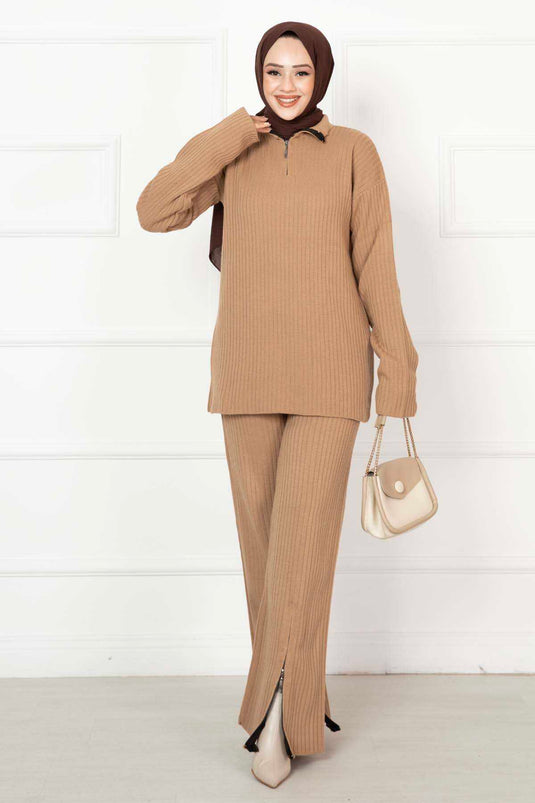 Zippered Two-Piece Knit Set TEN