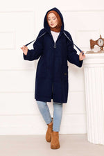 Blazer À Capuche Zippé Marine