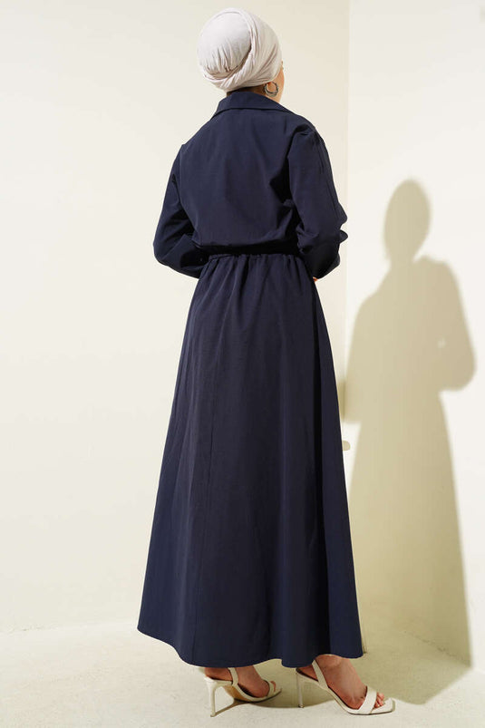 Ensemble veste courte zippée et jupe bleu marine