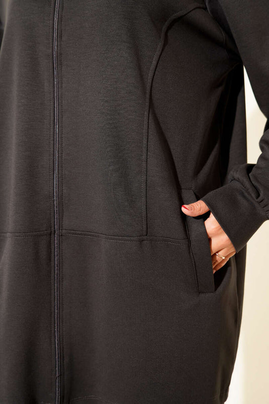 Fermuarlı Loyşa Cepli İkili Takım Füme