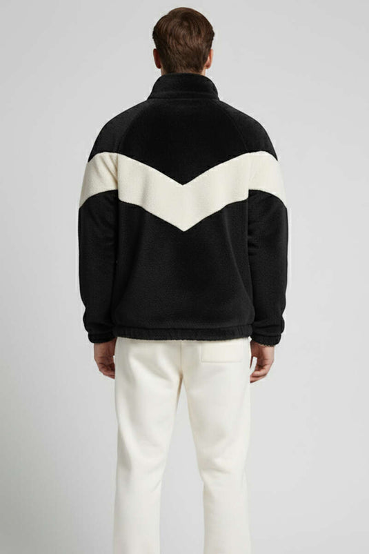 Fermuarlı Peluş Erkek Mont Siyah