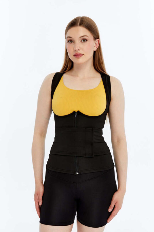 Black Zippered Sauna Vest