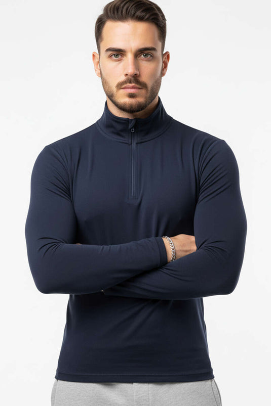 Fermuarlı Scuba Erkek Sweatshirt Lacivert