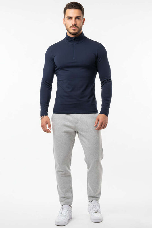 Fermuarlı Scuba Erkek Sweatshirt Lacivert