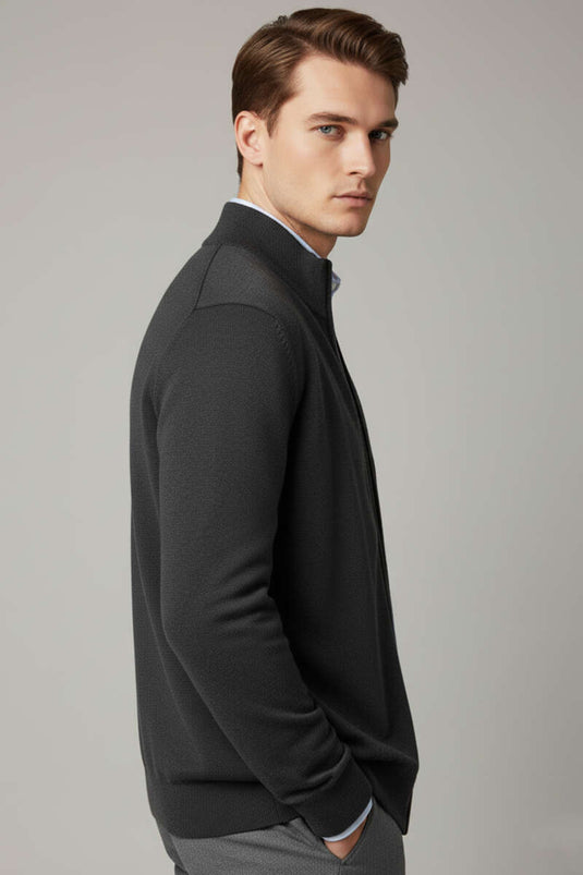 كارديجان رجالي بسحاب من طراز ثيسالونيكي، لون أنثراسيت