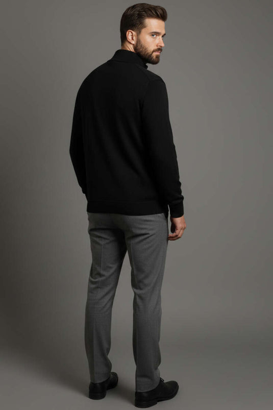 كارديجان رجالي بسحاب من ثيسالونيكي، أسود