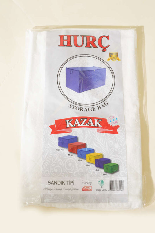 حقيبة تخزين كنزات صوفية بيضاء اللون بسحاب مصنوعة من قماش غير منسوج