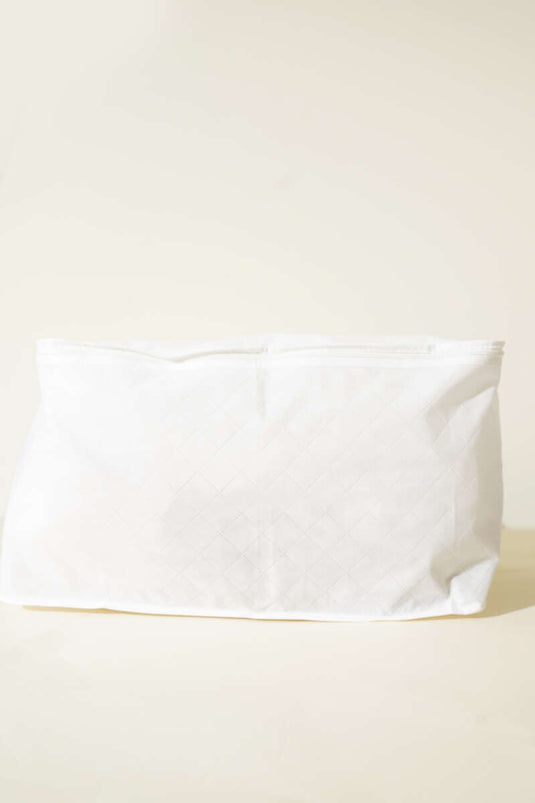 Kissenaufbewahrungsbeutel aus Vliesstoff mit Reißverschluss, weiß