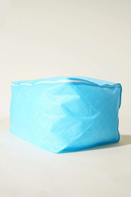 Zippered Non-woven Pillow Storage Bag, Blue