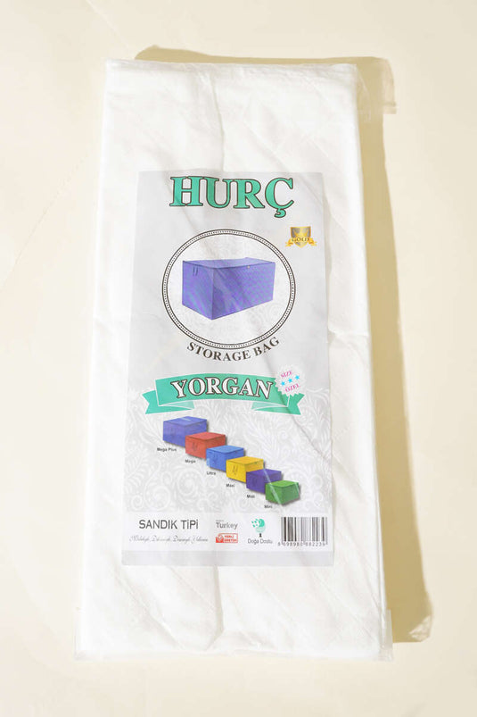 Zippered Non-woven Quilt Storage Bag, White