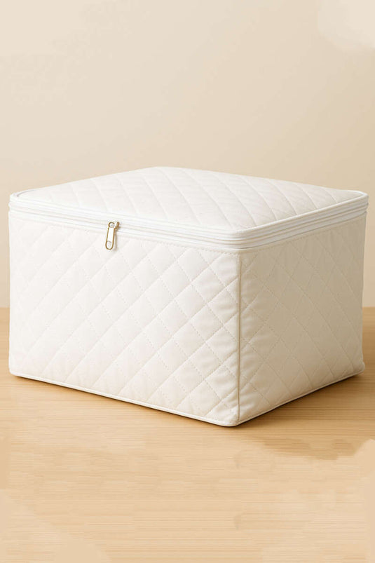 Zippered Non-woven Quilt Storage Bag, White