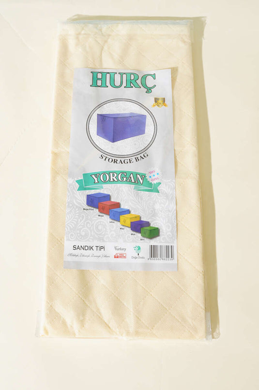 Borsa portaoggetti in tessuto non tessuto con cerniera, crema