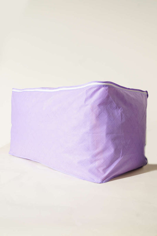 Sac de rangement pour couette en tissu non tissé avec fermeture éclair, lilas
