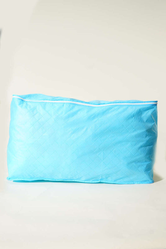 Borsa portaoggetti in tessuto non tessuto con cerniera, blu