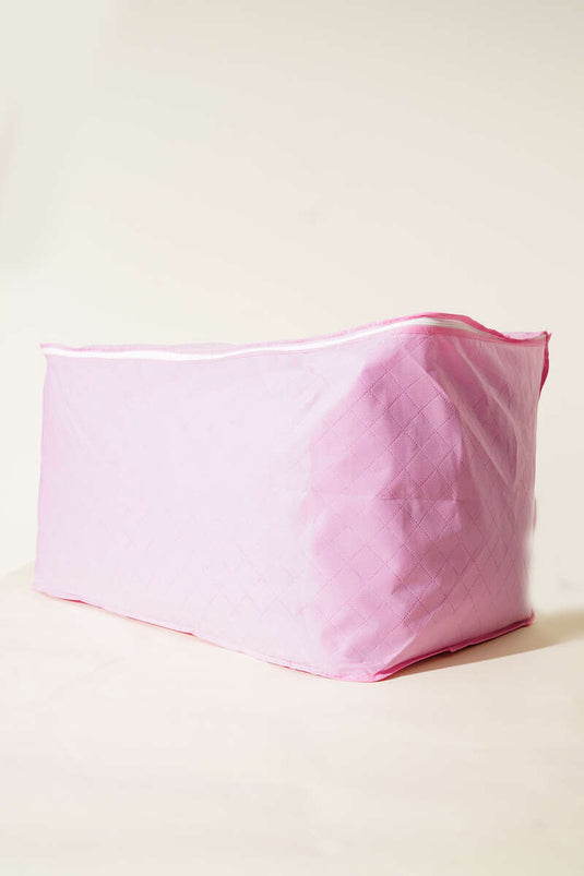 Borsa portaoggetti per trapunte in tessuto non tessuto con cerniera rosa