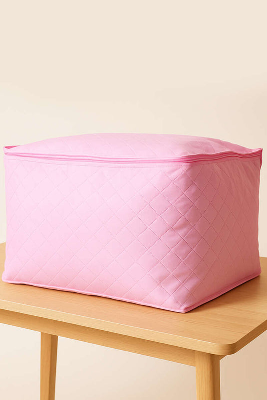 Pink Zippered Non-Fabric Quilt Storage Bag