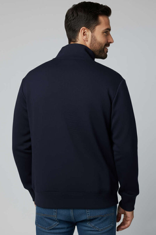 كارديجان رجالي محبوك بسحاب، أزرق داكن