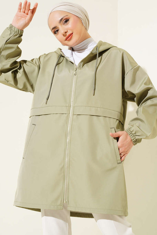 Imperméable Zippé Vert