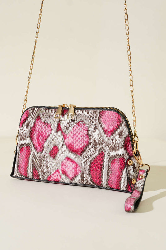 Fermuarlı Zincir Askılı Çanta Fuşya