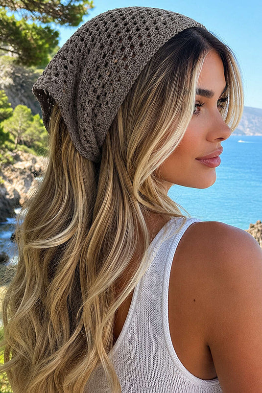 File Örgülü Bağlamalı Bandana Bronz