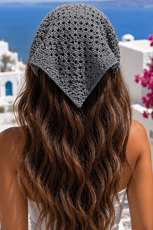 File Örgülü Bağlamalı Bandana Füme