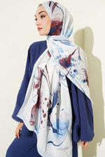 Écharpe En Bambou À Motifs À Poils Baby Blue