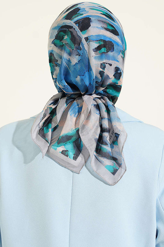 Écharpe Douce À Motifs À Pinceau Gris