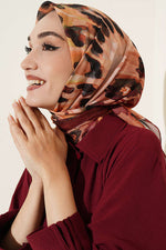 Écharpe Douce À Motif Pinceau Couleur Terre Cuite