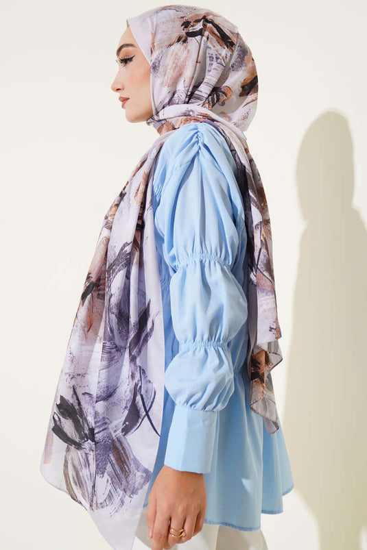 Brush Patterned Soft Shawl Beige